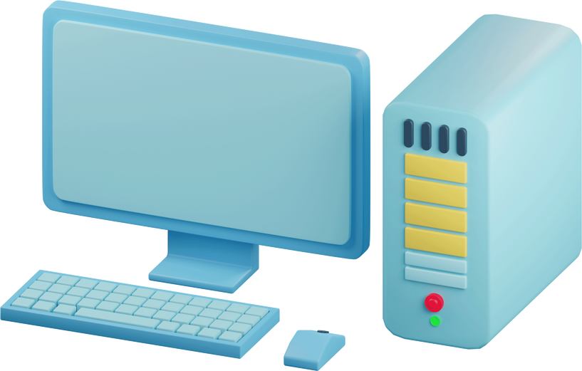 3D Desktop Computer Illustration